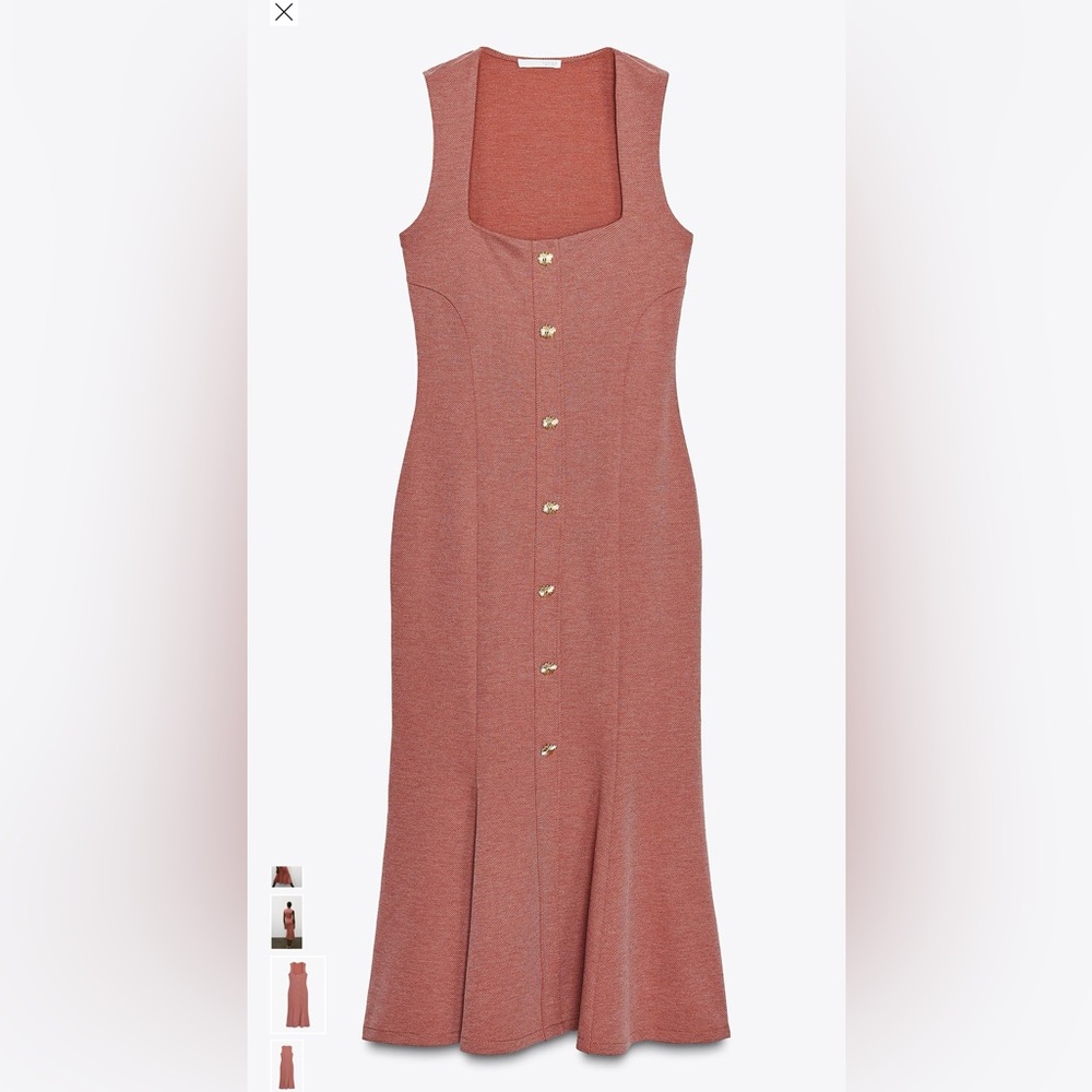 ZARA Buttoned Pique Dress